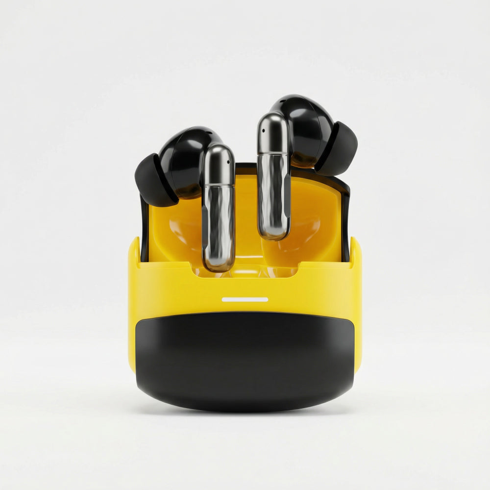 Premium Yellow TWS Wireless Earbuds – Deep Bass Sound