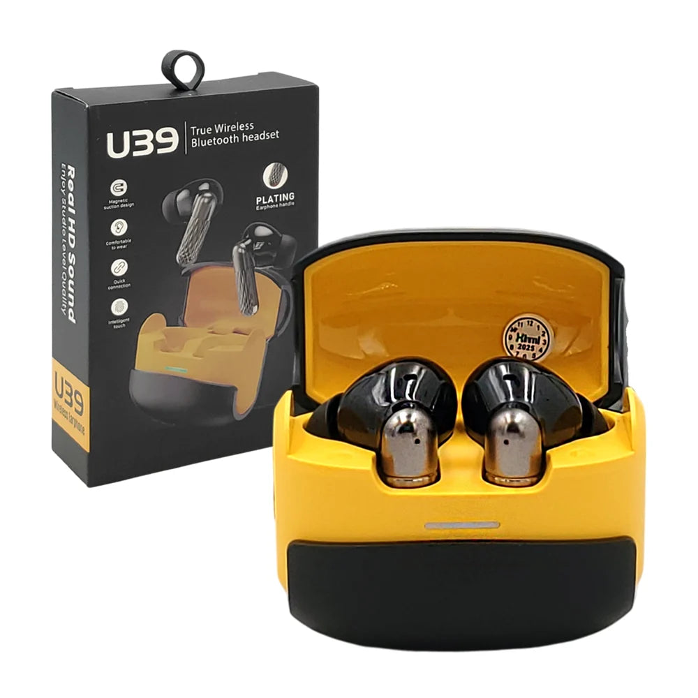 Premium Yellow TWS Wireless Earbuds – Deep Bass Sound